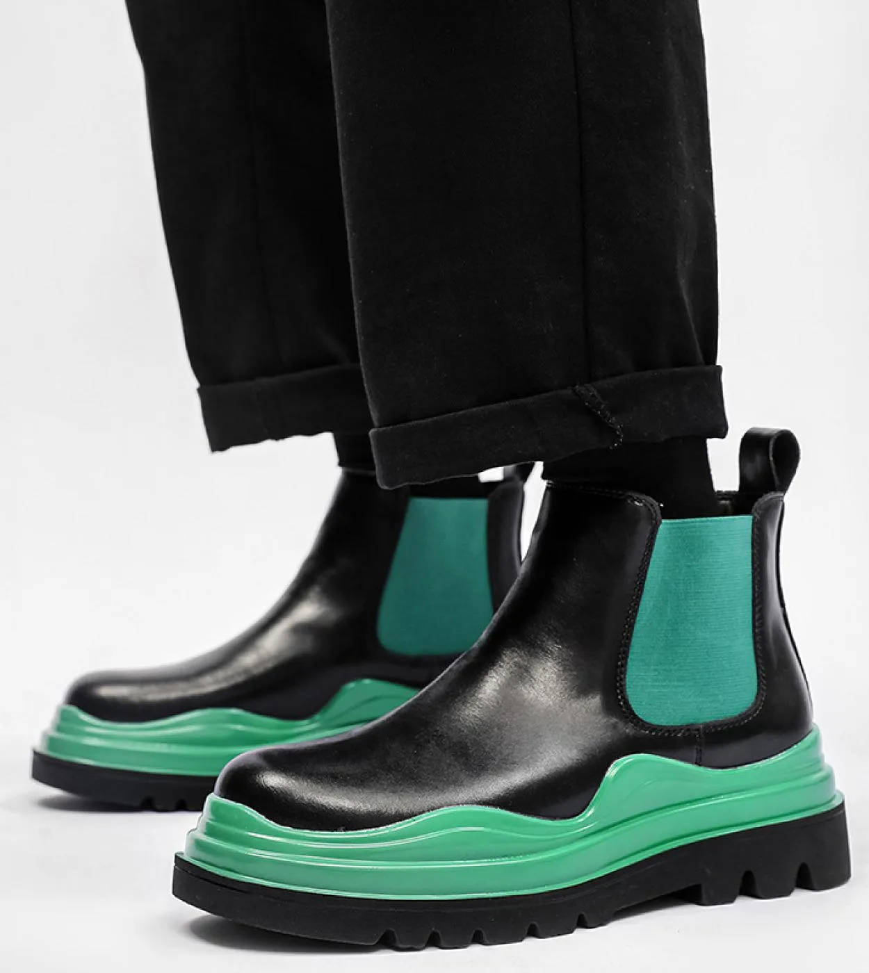 Stivaletti da uomo Chelsea Stivali con plateau da uomo Stivali Chelsea da uomo Scarpe con plateau da uomo Stivali da uomo