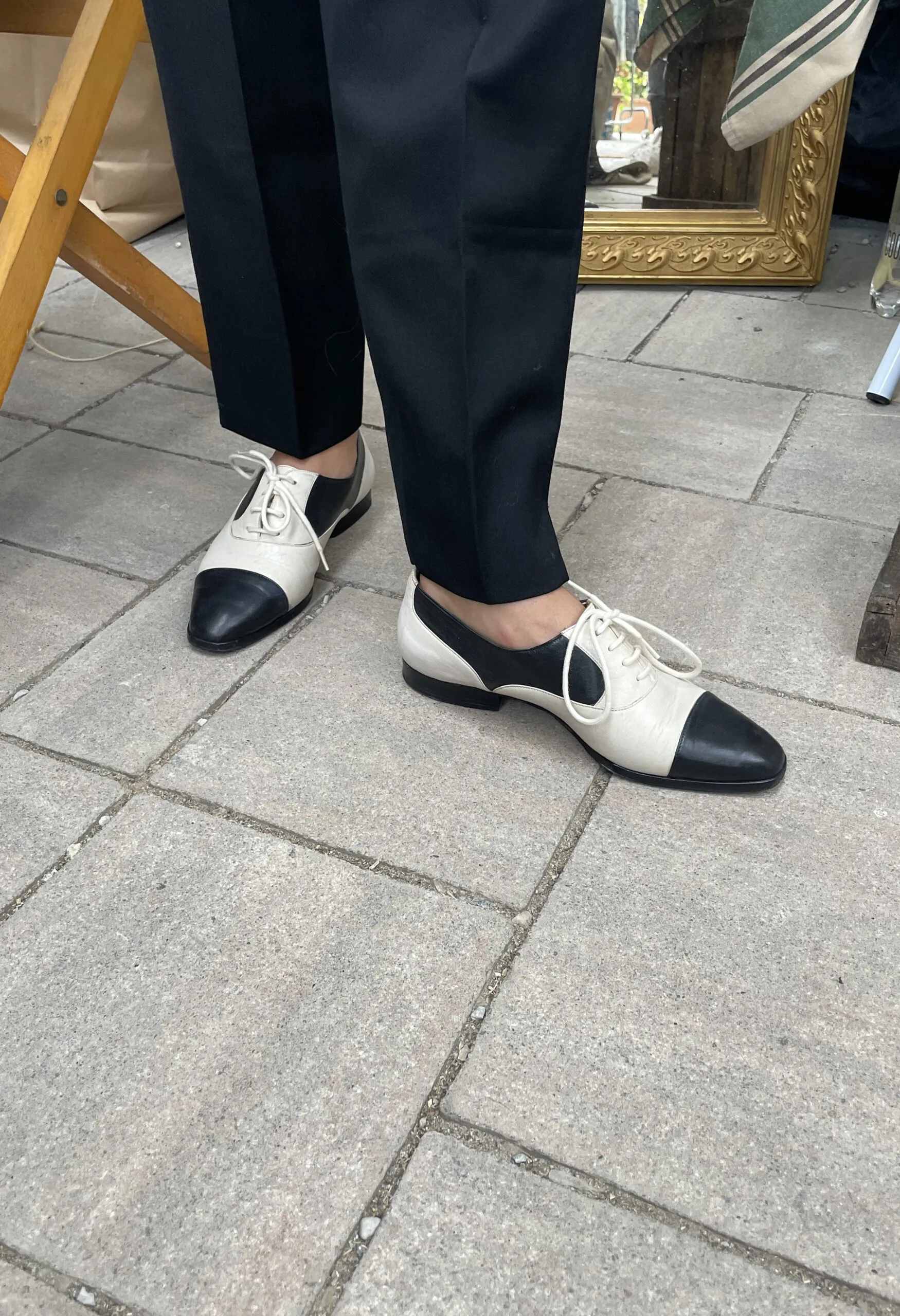 Stringate Fratelli Rossetti in pelle bianca e nera