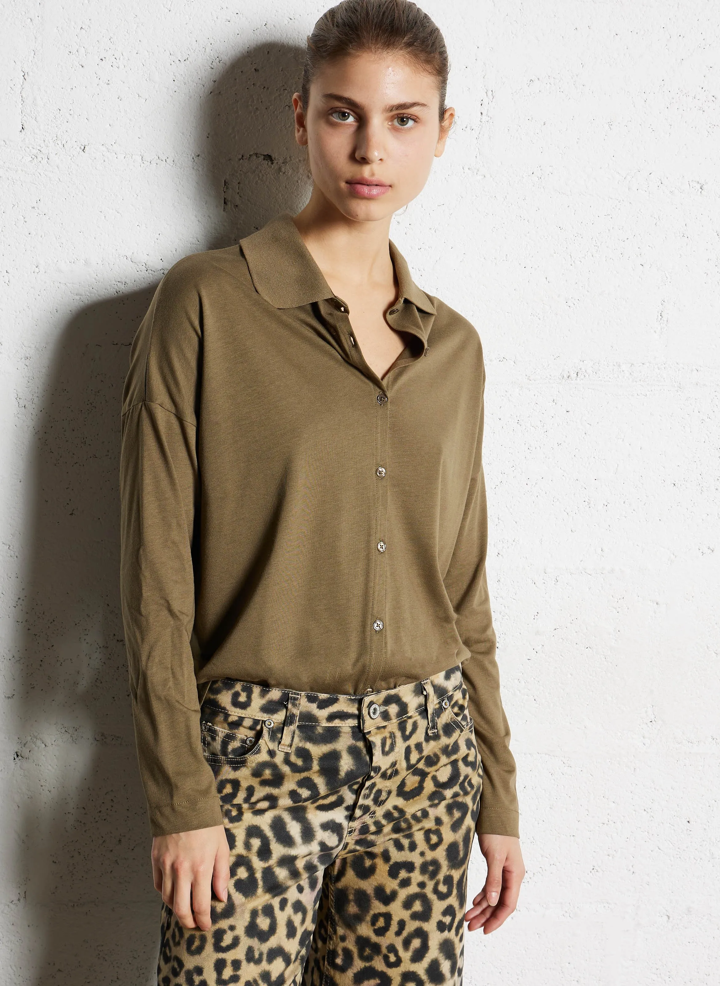  SUD EXPRESS   GIOVANA - Gilet collo a polo in misto cotone | Verde