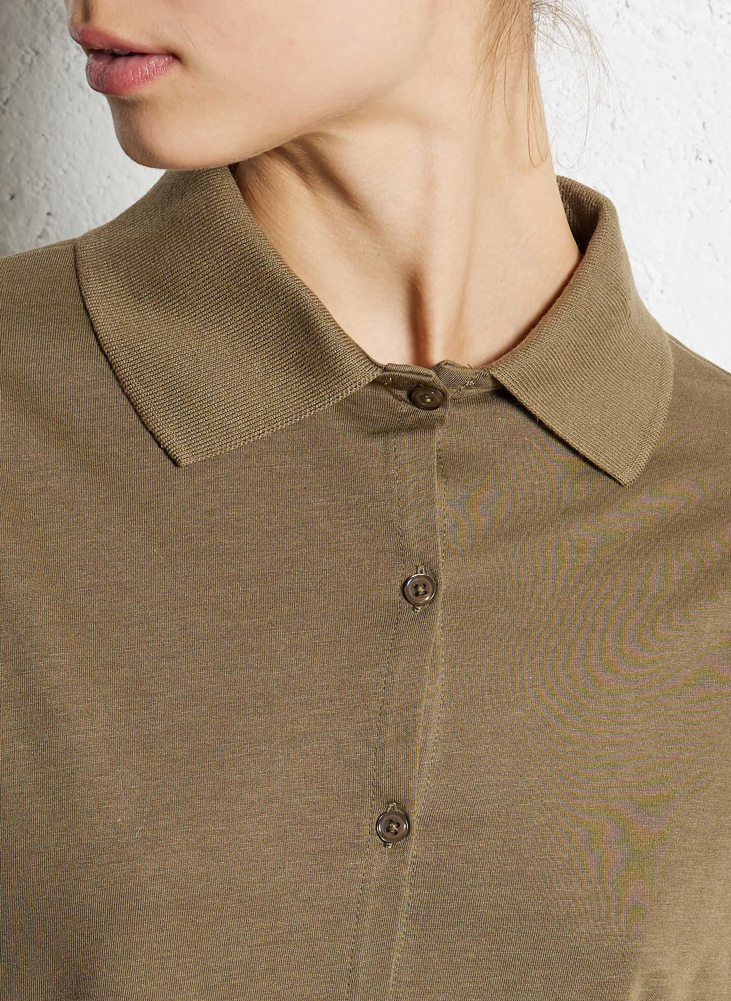  SUD EXPRESS   GIOVANA - Gilet collo a polo in misto cotone | Verde