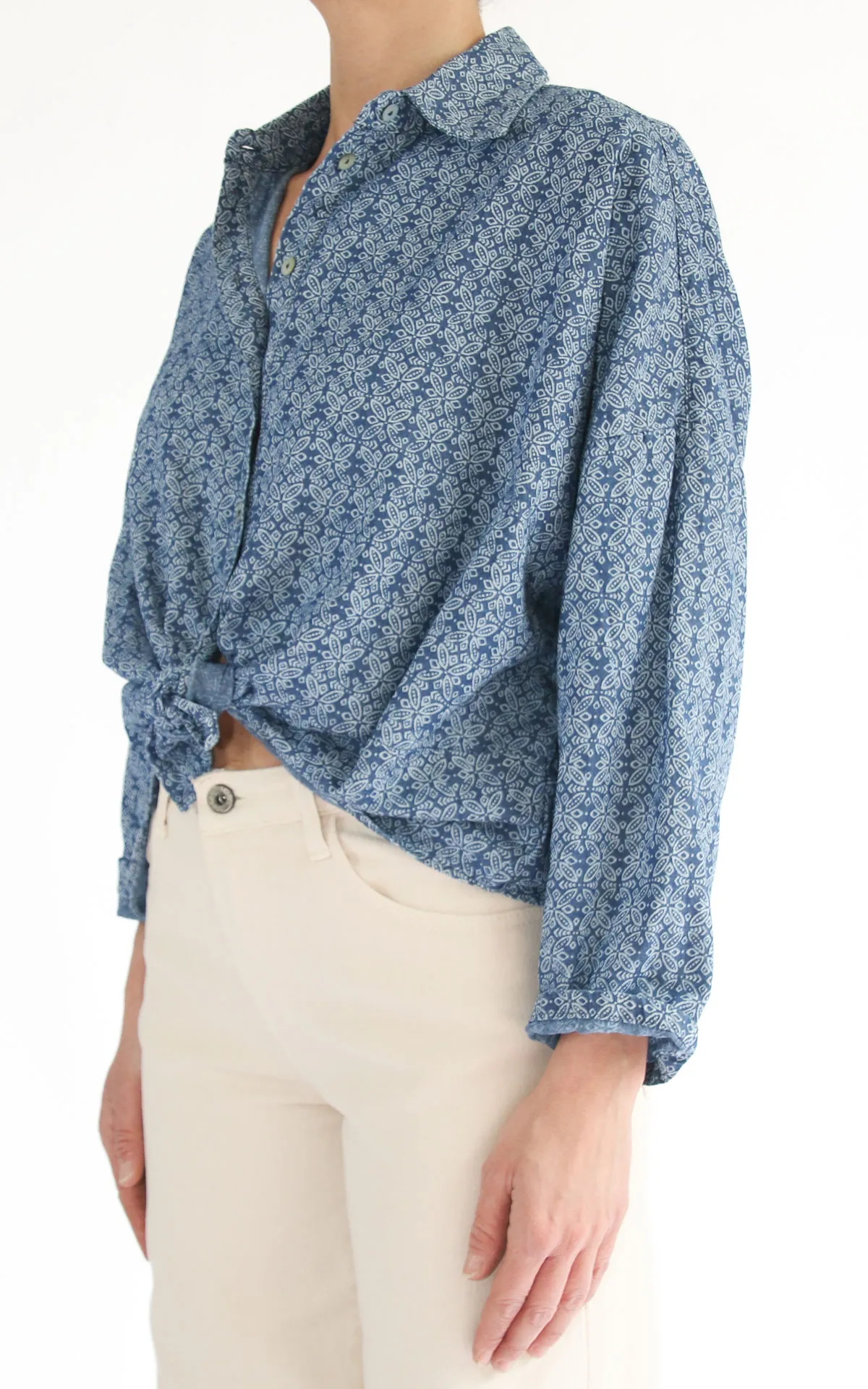 Susymix- Camicia nodo stampa – Blu