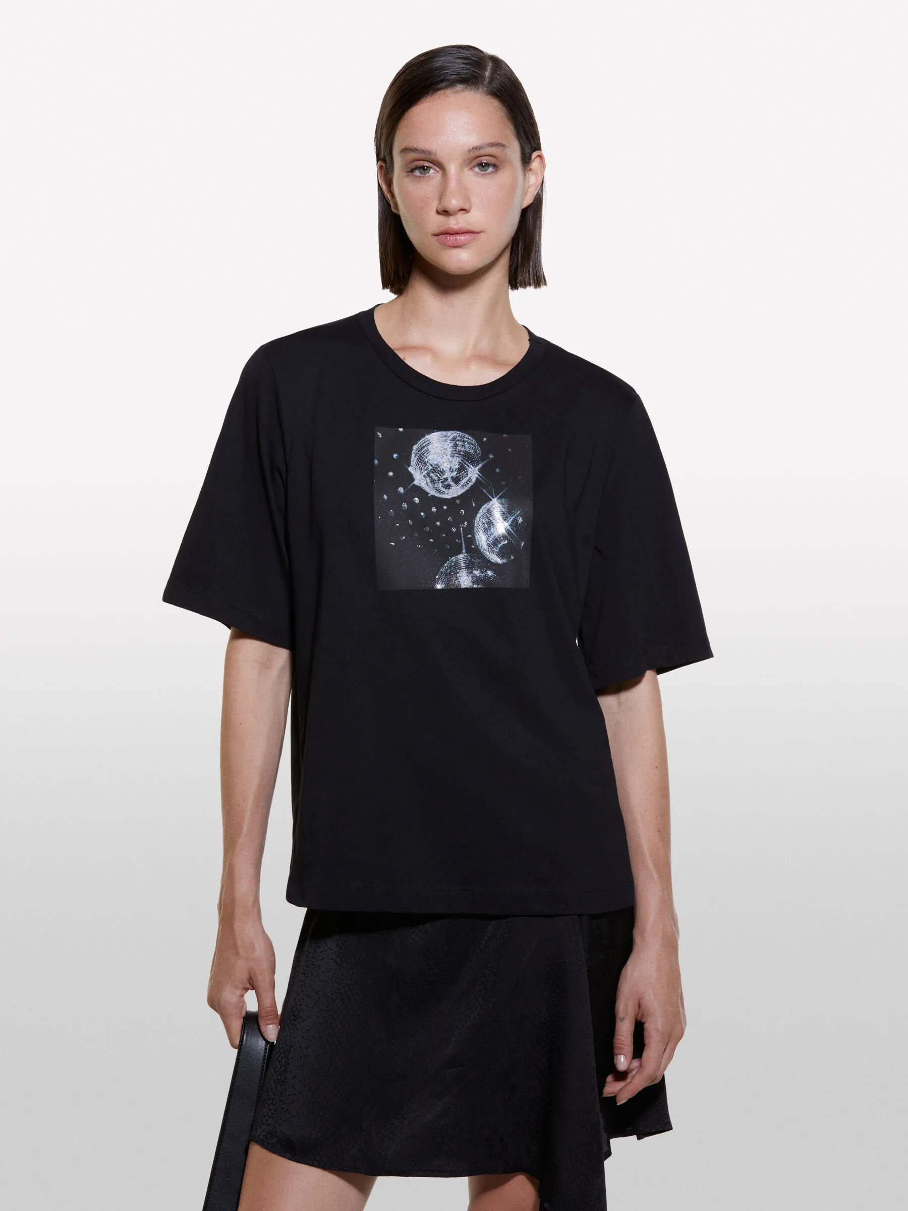 T-shirt boy fit 100% cotone bio con stampa disco