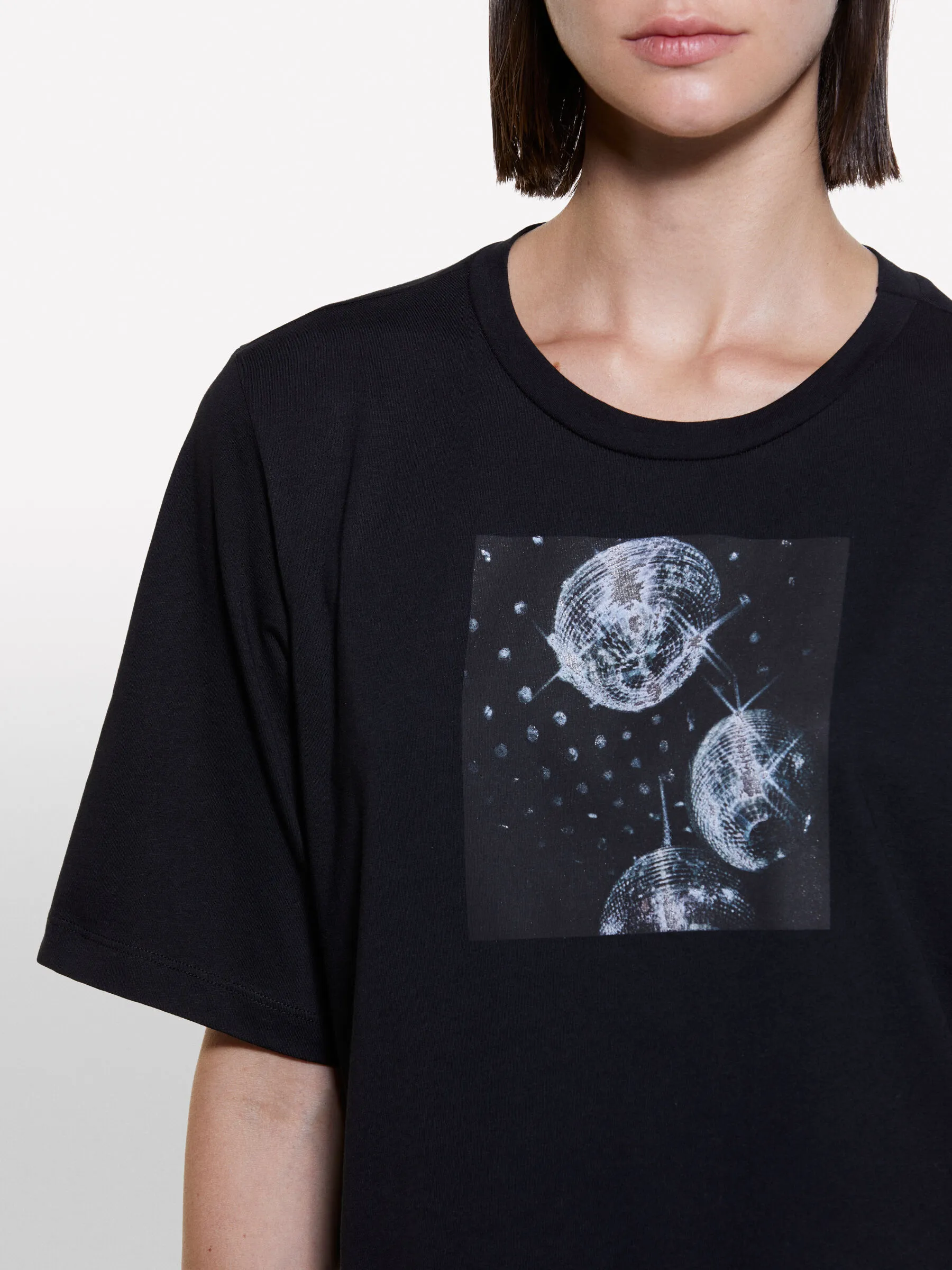 T-shirt boy fit 100% cotone bio con stampa disco