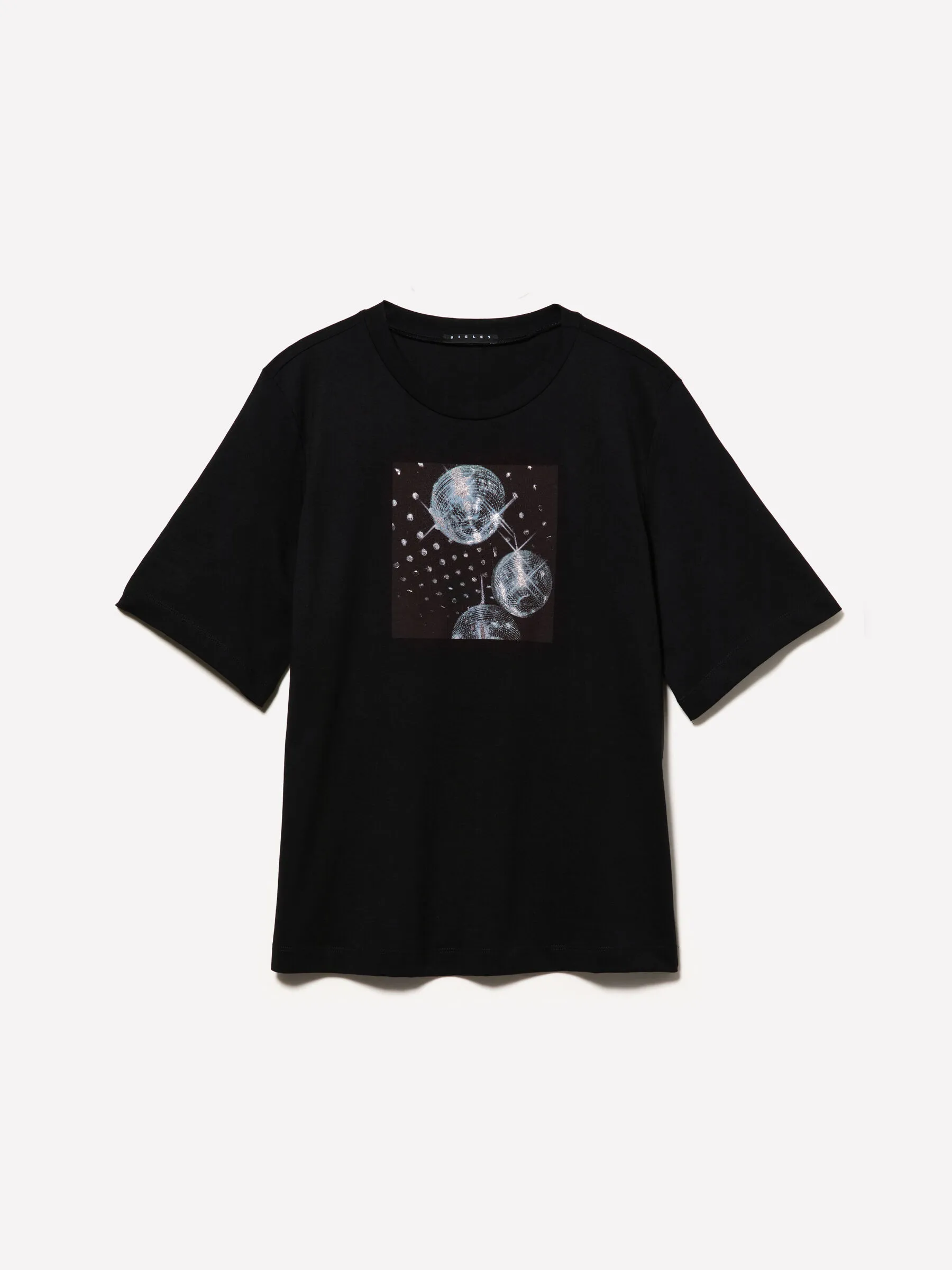 T-shirt boy fit 100% cotone bio con stampa disco