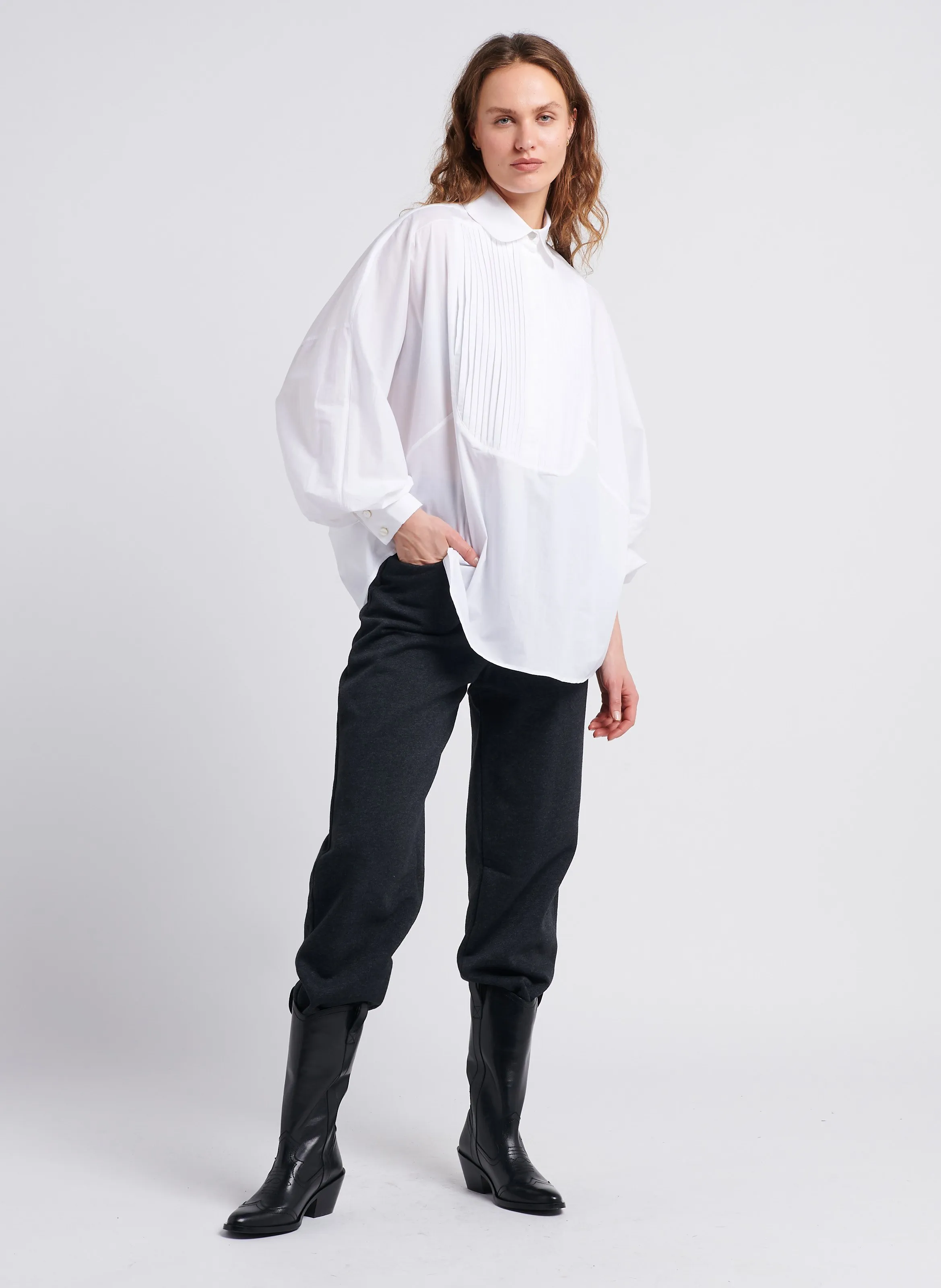  The Label Edition   GATSBY - Camicia dritta collo classico in cotone | Bianco