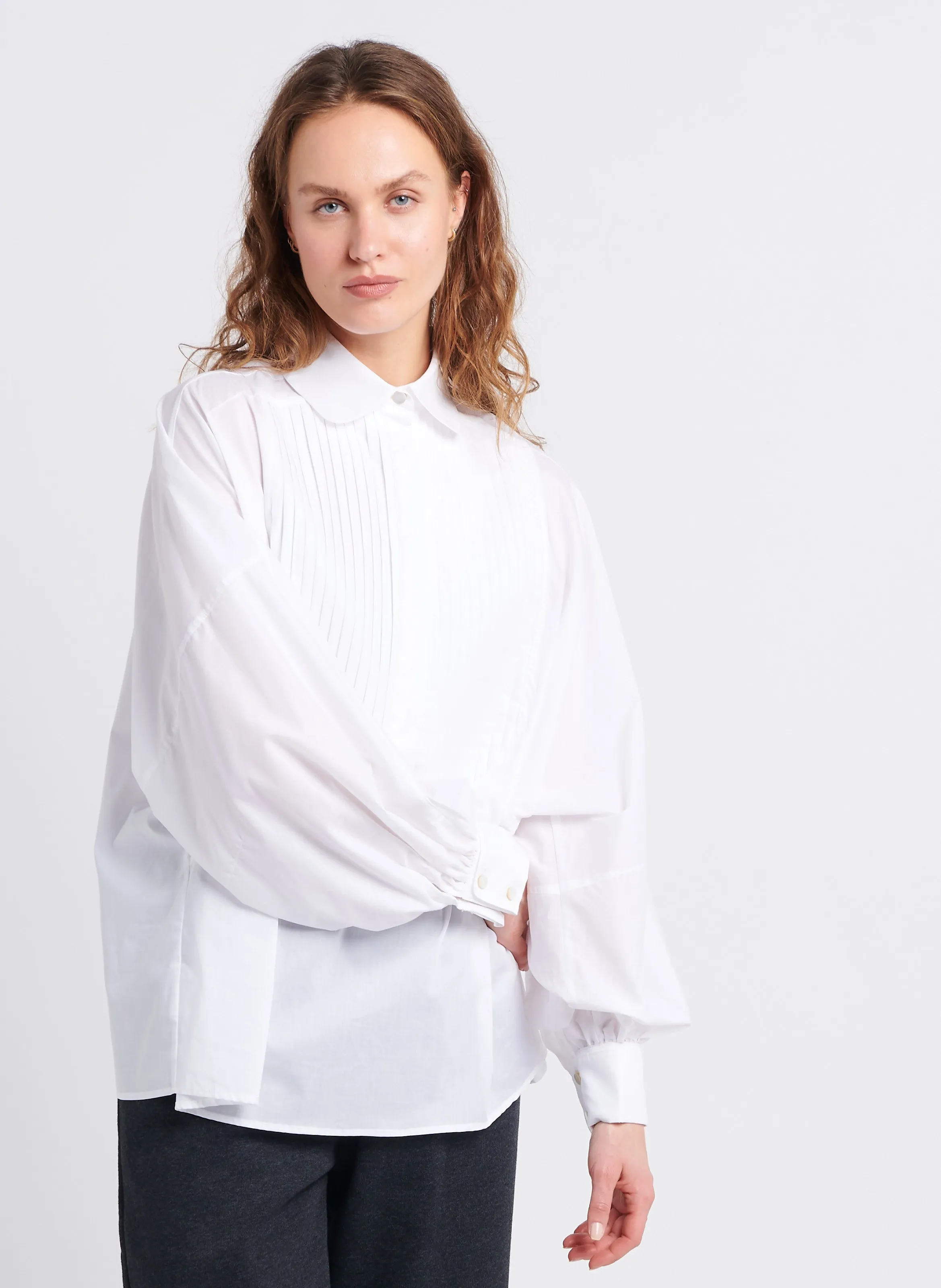  The Label Edition   GATSBY - Camicia dritta collo classico in cotone | Bianco