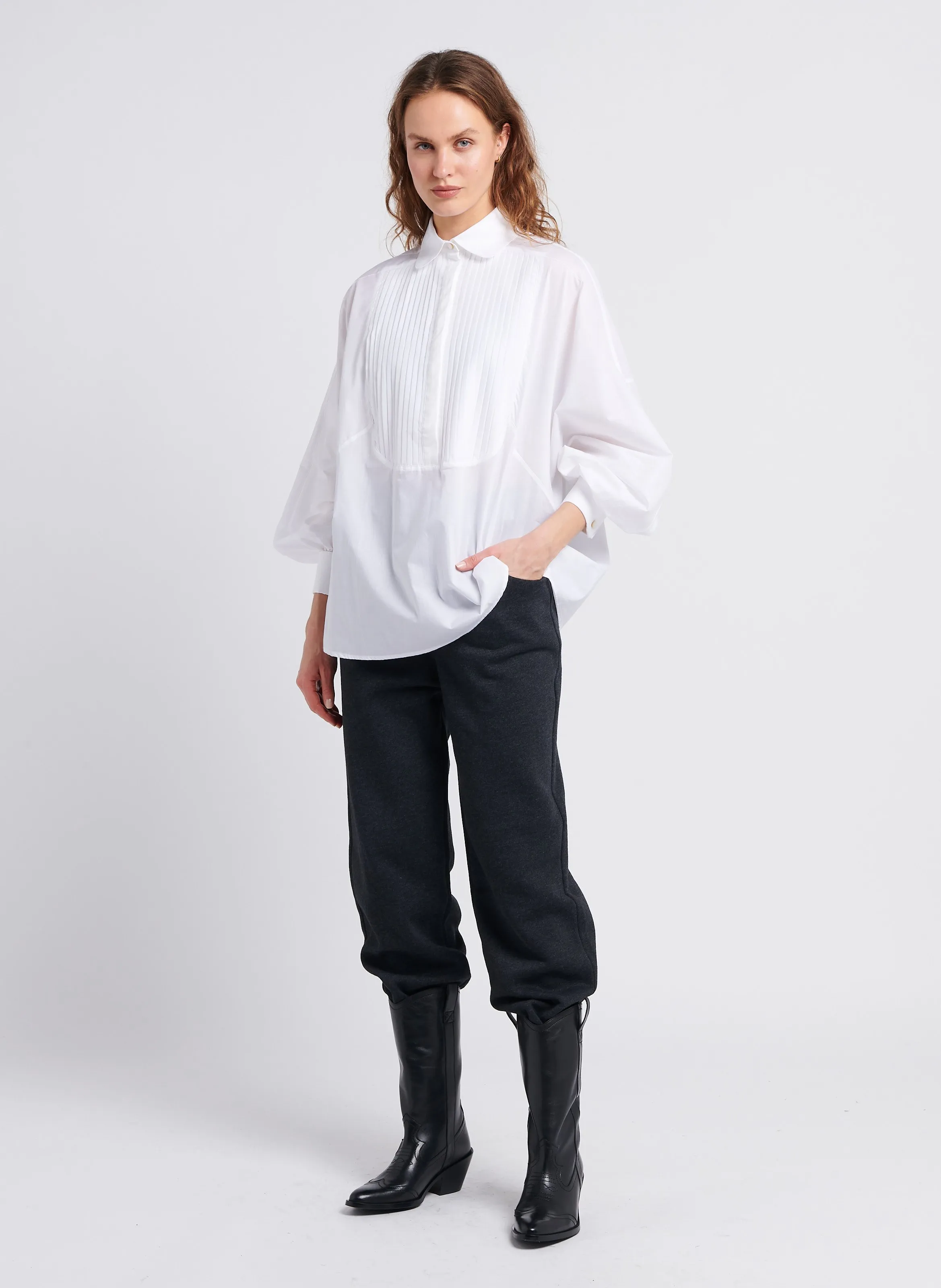  The Label Edition   GATSBY - Camicia dritta collo classico in cotone | Bianco