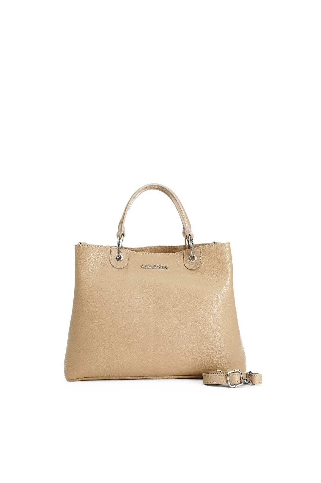 tote in pelle martellata biscotto