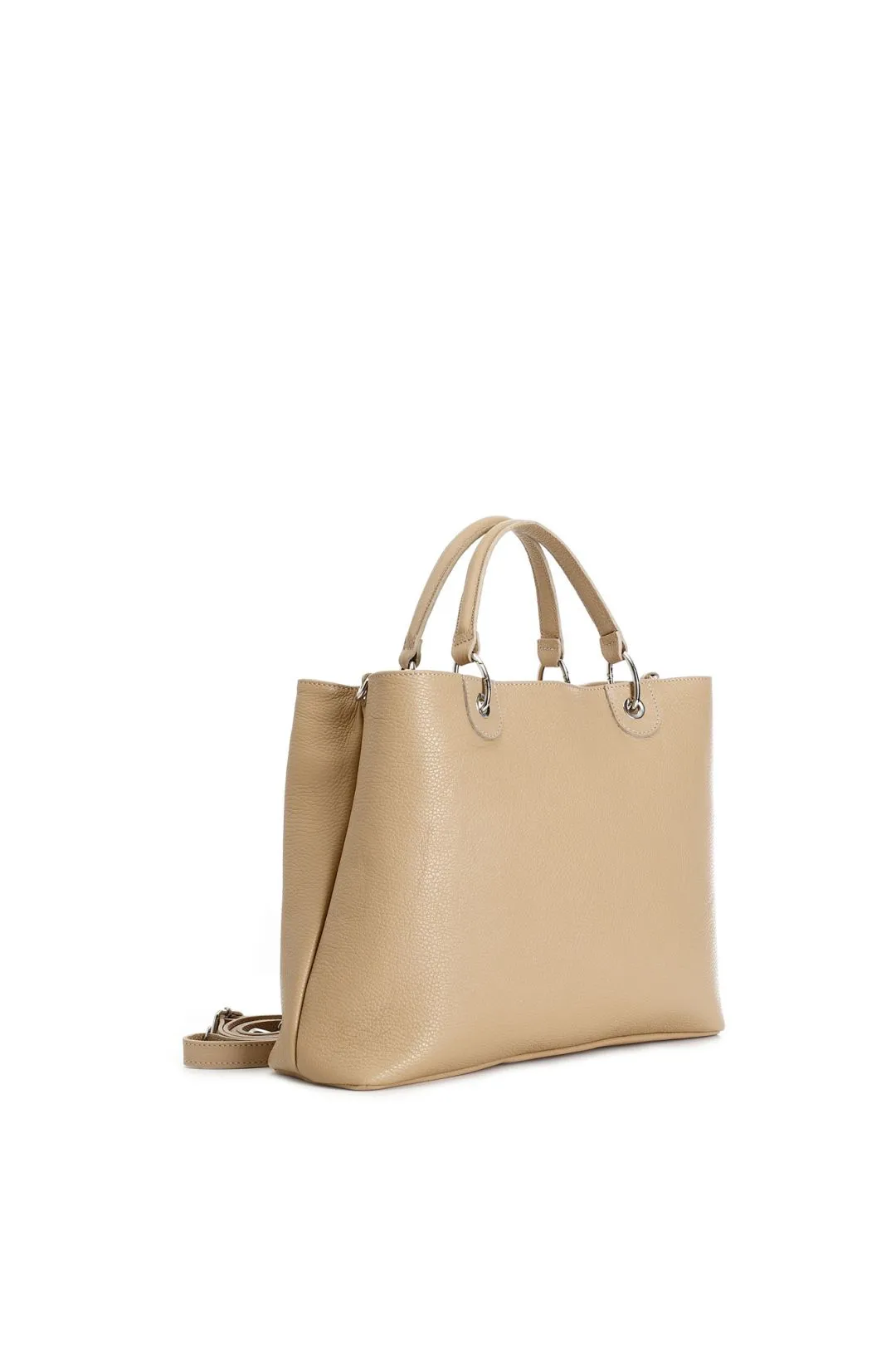 tote in pelle martellata biscotto