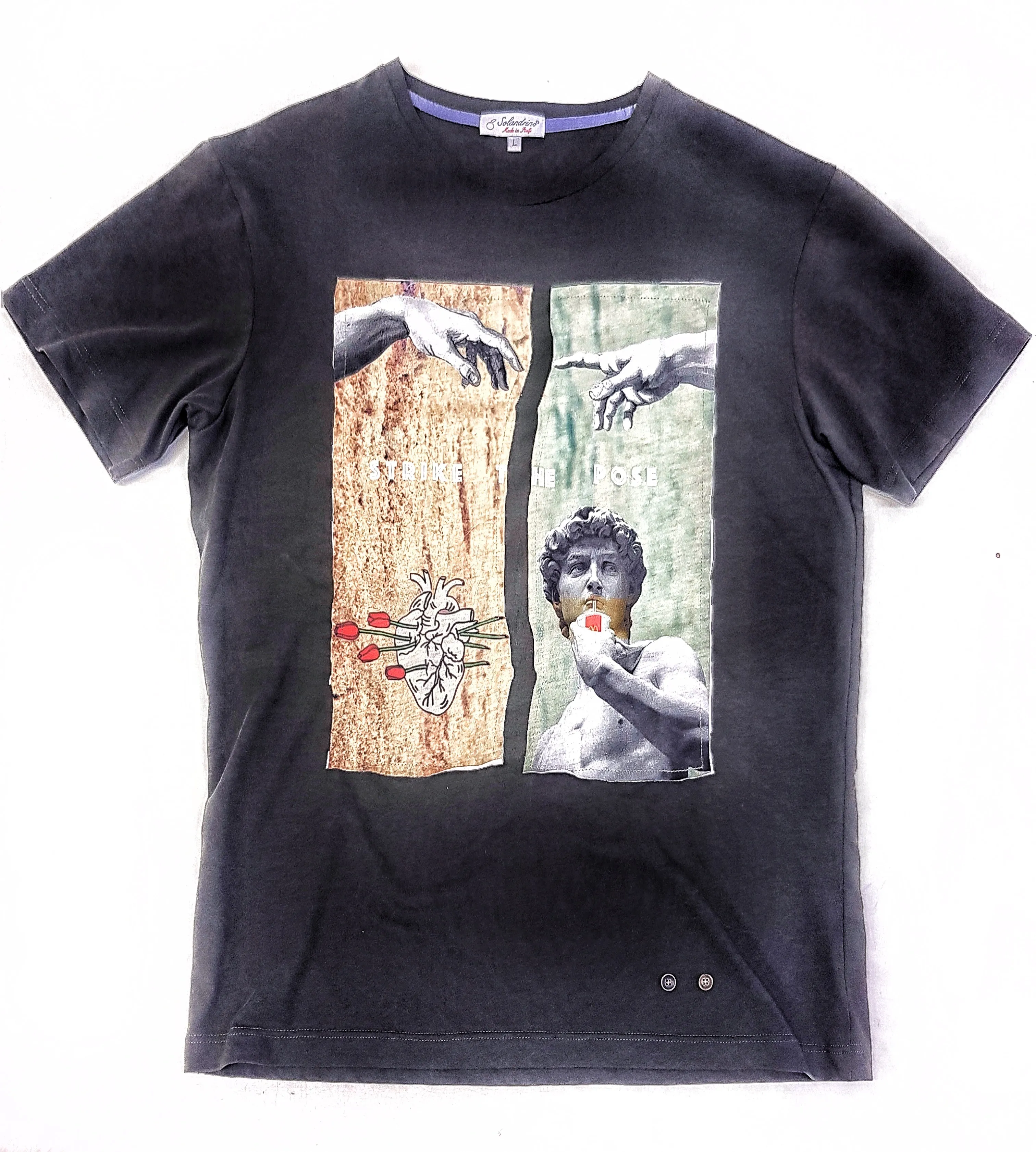 Tshirt made in Italy fantasia strike the pose 100% cotone jersey pettinato -DESIGN -