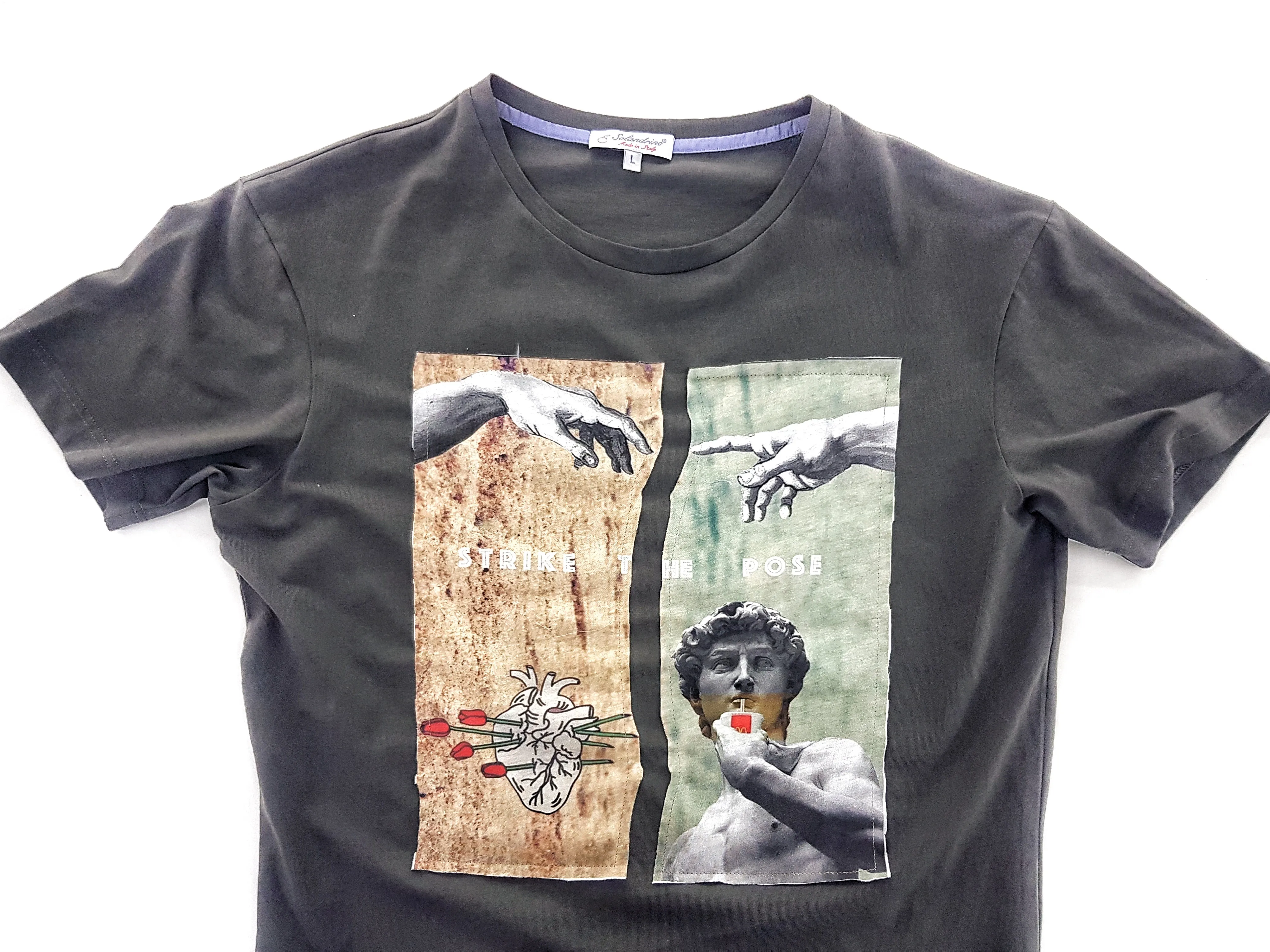 Tshirt made in Italy fantasia strike the pose 100% cotone jersey pettinato -DESIGN -