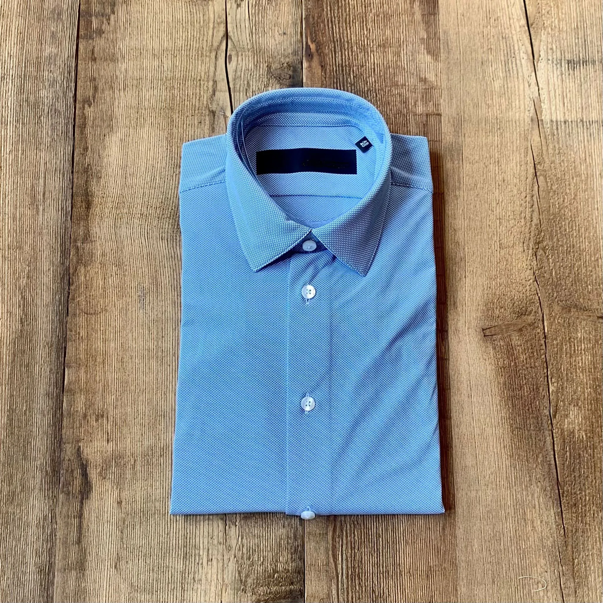UW3-254 Camicia Oxford Jaquard Open WeekEnd Royal Man  