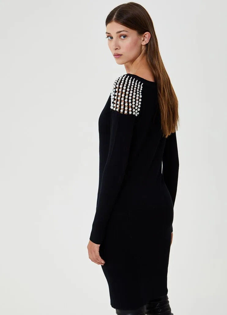 Vestito corto con perle