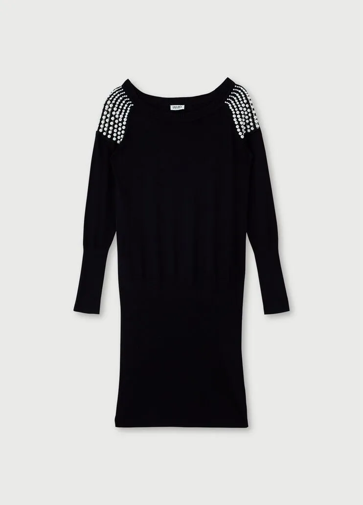 Vestito corto con perle