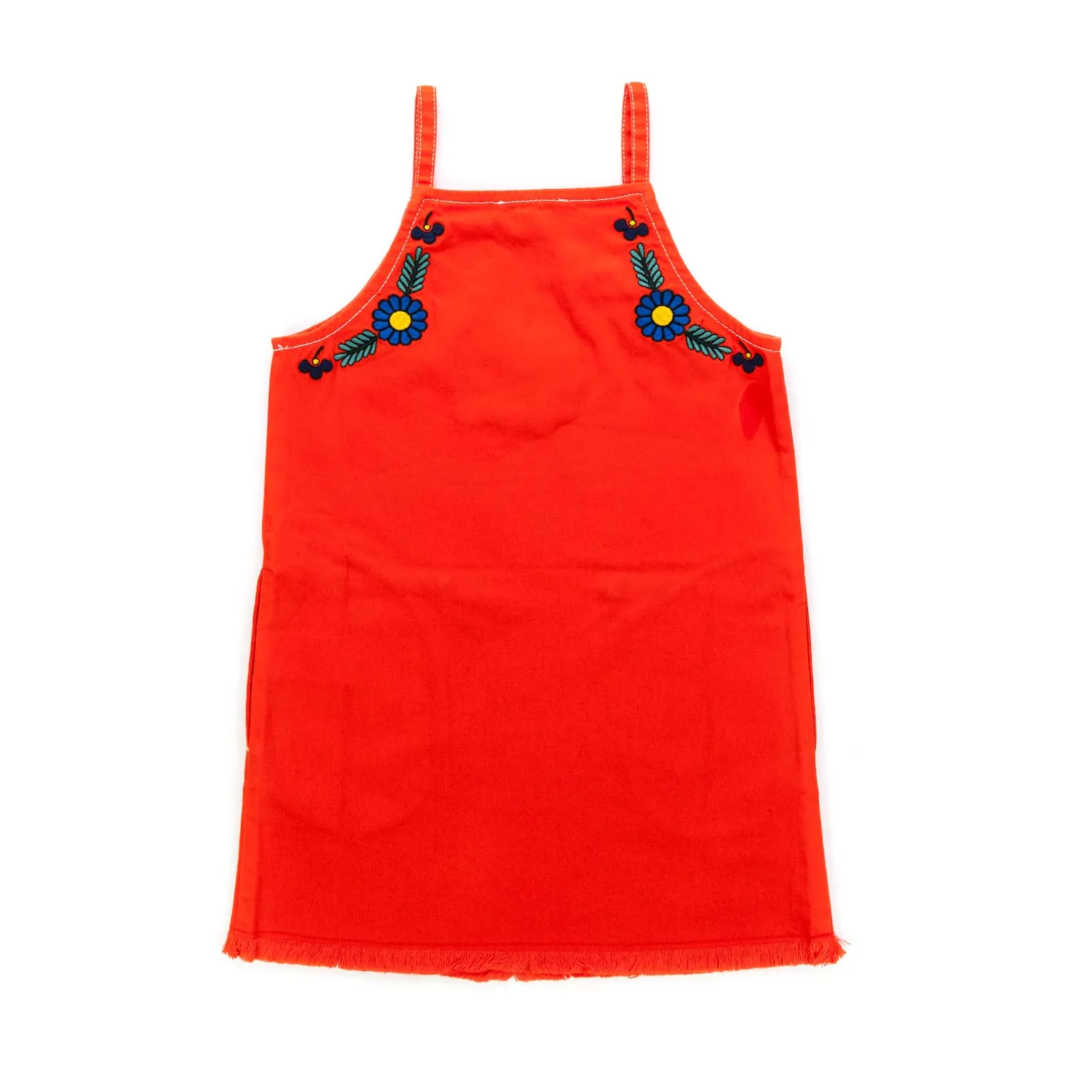 Vestito Denim Rosso Bambina
