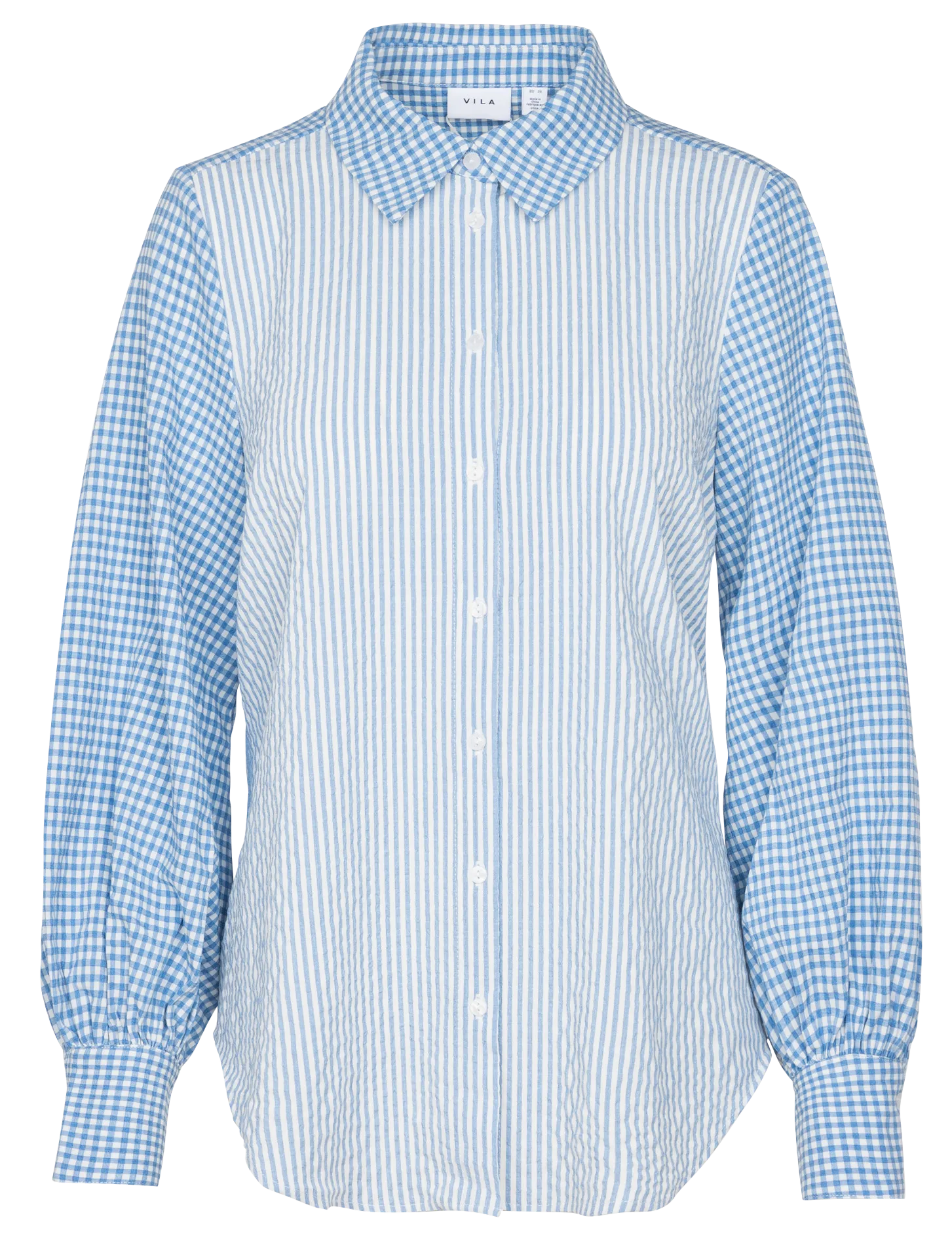  VILA   Camicia collo classico a righe | Bianco