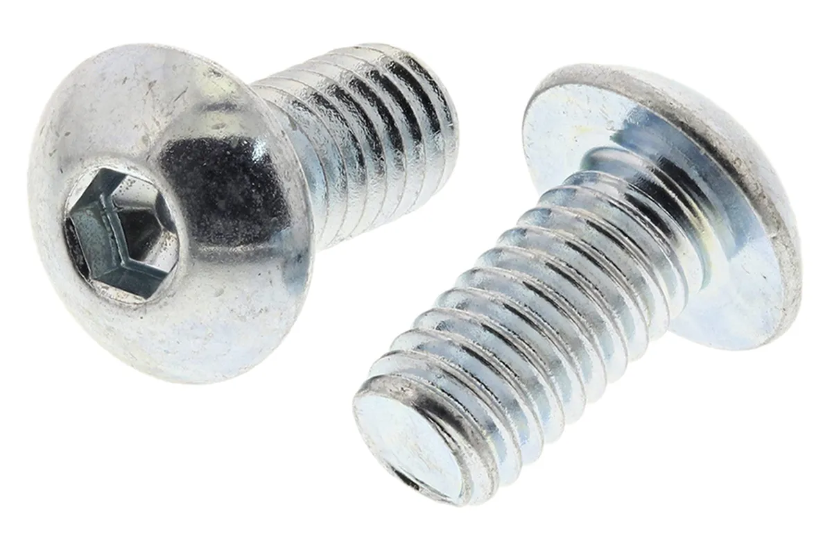 Vite a brugola con testa bombata esagonale RS PRO, M4, L. 8mm, in Acciaio