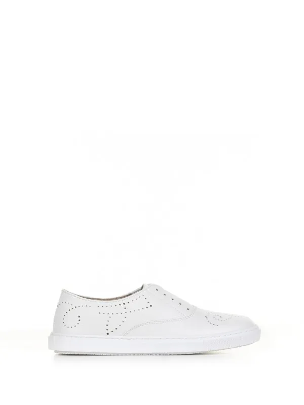White leather slip-on sneaker
