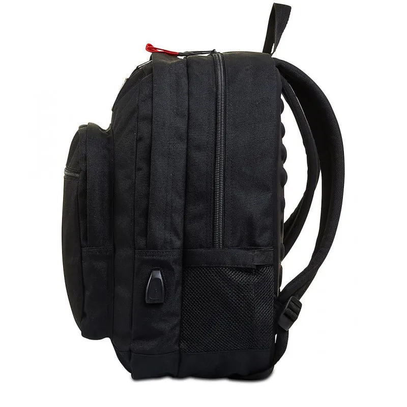 ZAINO FREETHINK SEVEN UNISEX BLACK ZAINO SCUOLA ORGANIZZATO 45X33X22CM 2 ZIP 2 TASCHE CON ZIP + USB PLUG SEVEN ITALY