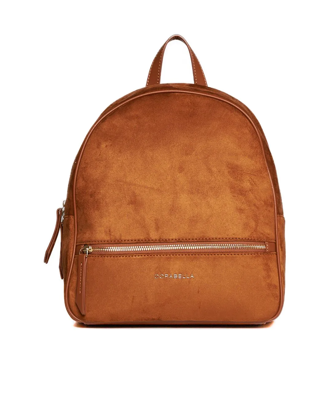 Zaino in suede con inserti e manici in ecopelle CAMMELLO